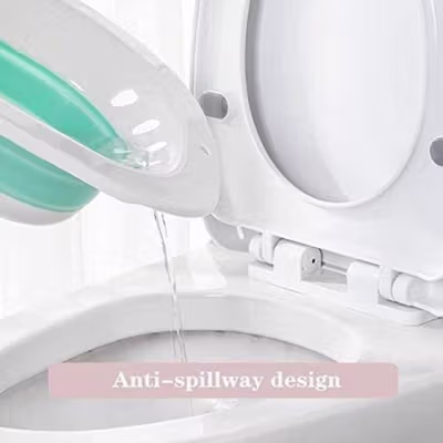 H&W Sitz Bath Baskom Kloset Perawatan Wasir Perineum Foldable - XSSG - Green — gambar 2