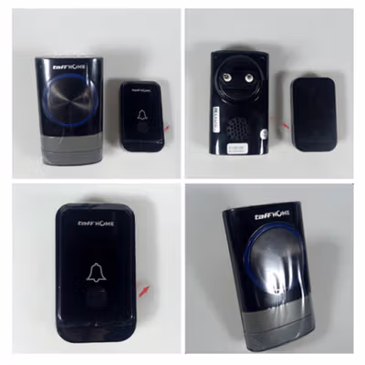 TaffHOME Bel Pintu Wireless Door Bell Waterproof EU Plug 45 Melodies - Q189 - Black — gambar 2