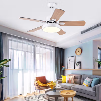 SOVE Kipas Angin Gantung Plafon Ceiling Fan 5 Speed LED 52 Inch - FL-01 - White — gambar 2