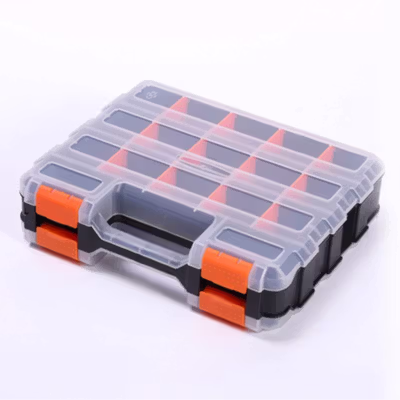 FNICEL Kotak Perkakas Multifungsi Storage Tool Box Double Side - G-322 - Black/Transparant — gambar 2