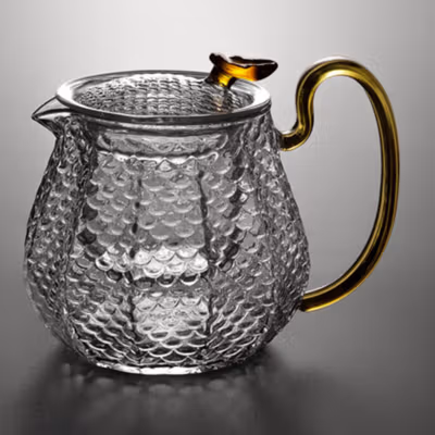 HMLOVE Teko Teh Kaca Saringan Tahan Panas Api Infuser Teapot 600ml - HM5 - Transparent — gambar 2