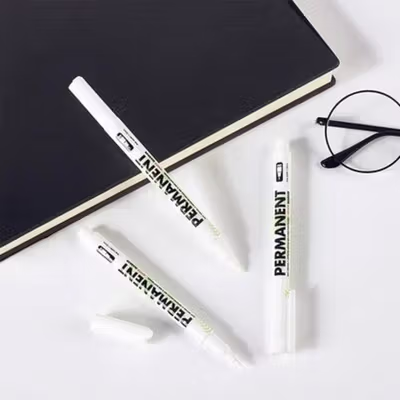 LIT-ONTNMA Spidol Ban Permanen Oil Based Marker Waterproof 1mm 1PCS - L-580 - White — gambar 2