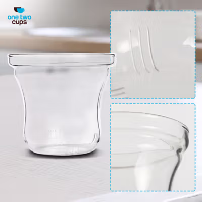 One Two Cups Saringan Teh Filter Pengganti Cangkir Teh Kaca 300ml - RAL3001 - Transparent — gambar 2