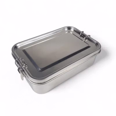 TaffHOME Kotak Makan Lunch Box Stainless Steel 2 Grid 1400ml - UP-14 - Silver — gambar 2