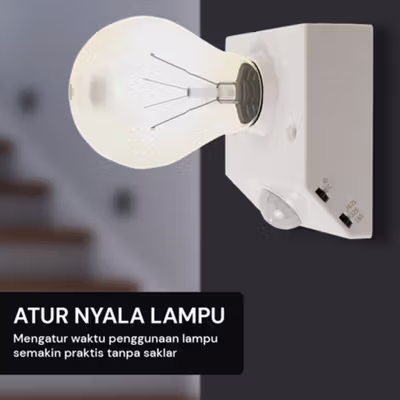 TaffLED Fitting Lampu Bohlam with Infrared Motion Sensor 240V 50W E27 - SP-820 - White — gambar 2
