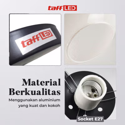 TaffLED Fitting Lampu Dinding Hias Wall Lamp Nordic E27 - XD-2027 - Black — gambar 2