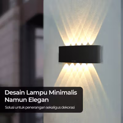 TaffLED Lampu Hias Dinding Up Down Light 10 LED Warm White 3000K 10W - 10T - Black — gambar 2