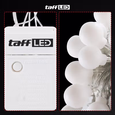 TaffLED Lampu Hias String Light Tumblr Outdoor Ball 80 LED 4W 10M - YJT80L - Warm White — gambar 2