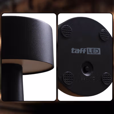 TaffLED Lampu Meja Hias Touch LED USB Rechargeable Tri Color 3W - QS-004 - Black — gambar 2
