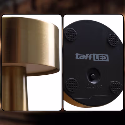 TaffLED Lampu Meja Hias Touch LED USB Rechargeable 3 Color 3W - QS-004 - Golden — gambar 2