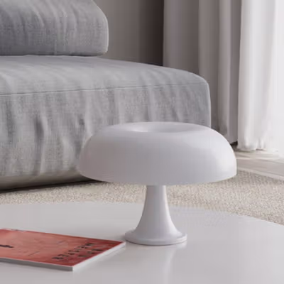 YIJUN Lampu Meja Hias LED Mid Century Mushroom 4 LED 12W 3in1 Color - TL102 - White — gambar 2