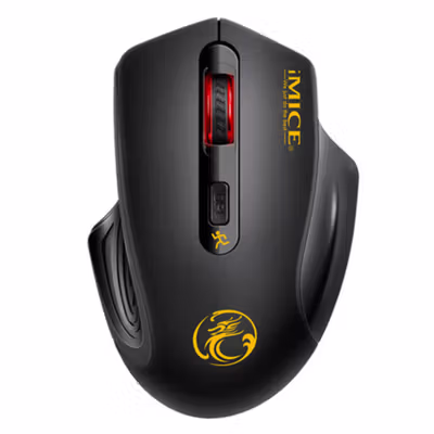 iMICE Mouse Gaming Wireless Optical 2.4GHz Ergonomic 2000DPI Normal Version - E-1800/G-1800 - Black — gambar 2