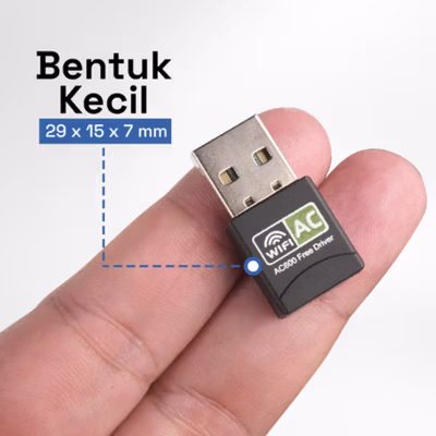 EASYIDEA Mini USB WiFi Transmitter Receiver 802.11ac 600Mbps - WL4 - Black — gambar 2