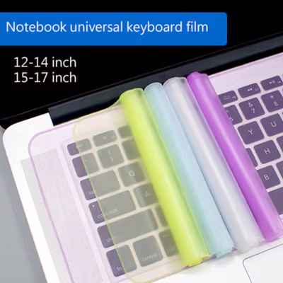 Erilles Silicone Keyboard Cover for Macbook and Windows Laptop 15-17 Inch - H5 - Transparent — gambar 2