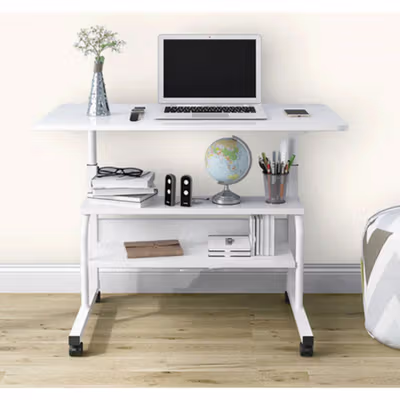 TaffHOME Meja Laptop Adjustable Portable Working Desk 3 Layer 60x40cm - ND04 - Warm White — gambar 2