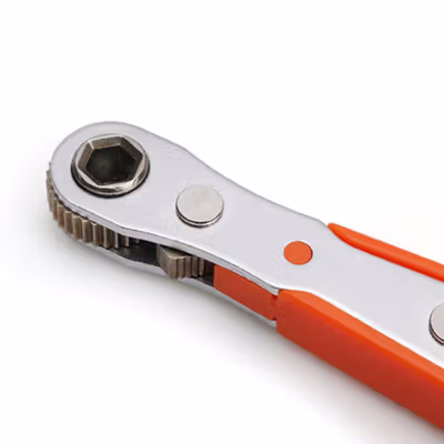Alloet Kunci Pas Hexagon Ratchet Spanner Two Way - MXT-373 - Orange — gambar 2