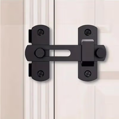 TaffHOME Grendel Kait Pintu Geser Kunci Sliding Door Latch Steel - B100 - Black — gambar 2