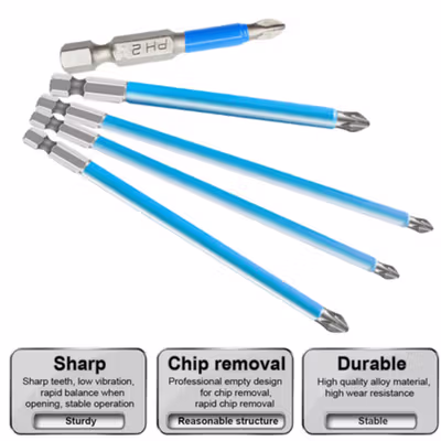 DIZAINLIFE Kepala Obeng Plus Phillips Magnetic Screwdrivers PH2 5 PCS - S2 - Blue — gambar 2