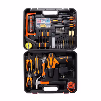 FEITUO Alat Perkakas Bor Listrik Cordless Palu Tang Obeng 57 in 1 - JG-076 - No Color — gambar 2