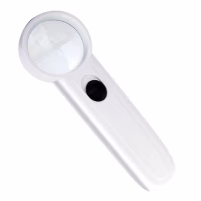 Kaca Pembesar Handheld Magnifiying Glass Lup with 2 LED 35mm 8X - JM-Z19 - White — gambar 2