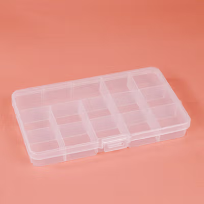Kotak Penyimpanan Perhiasan Grid Box Multifunction Organizer 13 Slot - J13/J24 - Transparent — gambar 2
