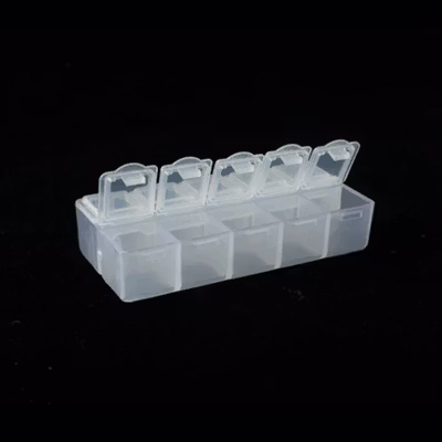 Kotak Perhiasan Aksesoris Plastic Storage Jewelry Box 10Grid - PJ-10 - Transparent — gambar 2