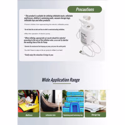 ESTELAR Pompa Angin Elektrik Multifungsi Inflator Deflator with LED - CZ-666A - White — gambar 2