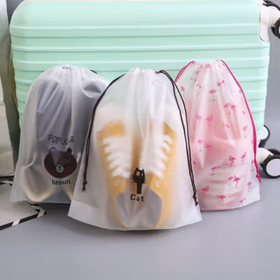 TaffPACK Kantong Pouch Plastik Serut Drawstring Bag Size L 20x30cm - VB-71 - White — gambar 2