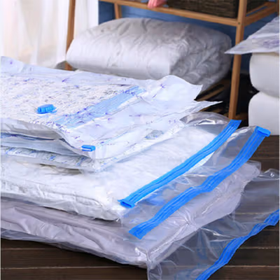 TaffPACK Kantong Plastik Vakum Pakaian Multifungsi Vacuum Bag 1 PCS 80x110cm - YK-1000 - Transparent — gambar 2
