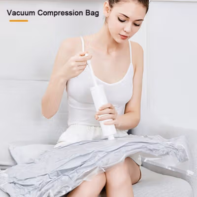 TaffPACK Kantong Plastik Vakum Pakaian Multisize 5 PCS Electric Pump - SH5 - Transparent — gambar 2