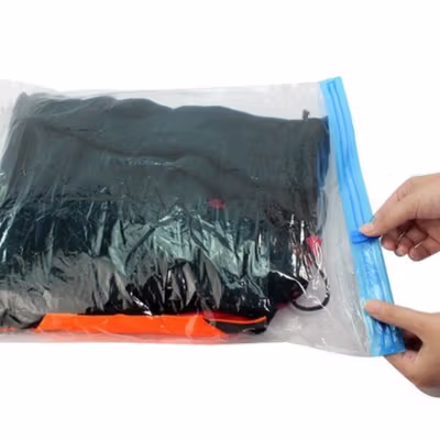 TaffPACK Kantong Plastik Vakum Pakaian Travel Vacuum Bag 40x60cm 1 PCS - TR028 - Transparent — gambar 2