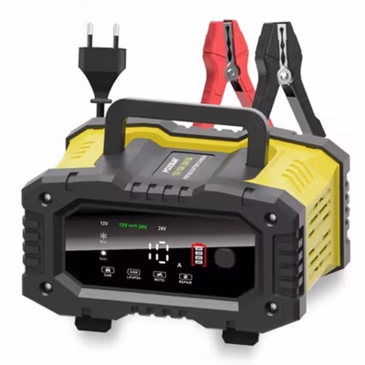 Charger Baterai Aki Mobil Motor Portable 10A 150W 12/24V - FPT-100 - Yellow — gambar 2