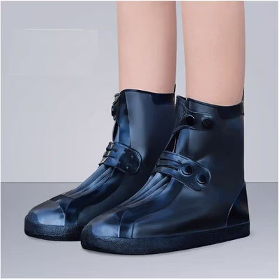 Holajaju Cover Sepatu Pelindung Anti Air Hujan PVC 1 Pair with Buckle 36-37 - H-007 - Black — gambar 2