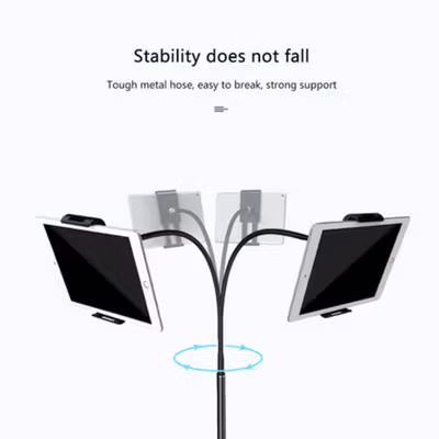 TaffSTUDIO Floor Stand Lazypod Smartphone iPad Tablet Holder 130 cm - GH027 - Black — gambar 2