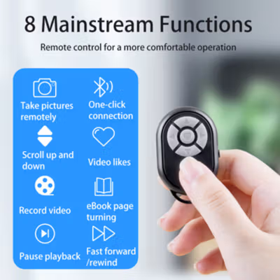 TaffSTUDIO Remot Kontrol Bluetooth Universal iOS Android Tiktok Selfie - S18 - Black — gambar 2