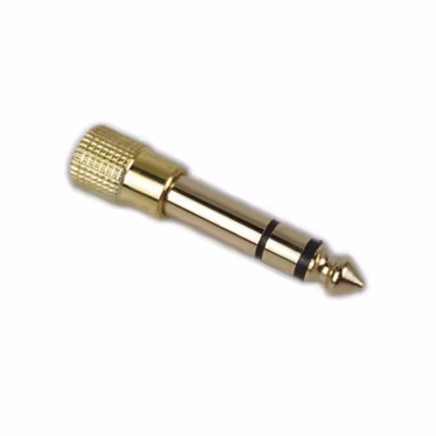 Headphone Jack Adaptor 3.5mm 1/8 ke 6.5mm 1/4 Stereo - PJ1652 - Golden — gambar 2