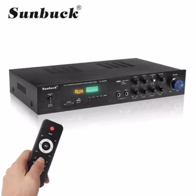 Sunbuck Audio Amplifier Bluetooth 5.0 Subwoofer FM 5 Ch Remote 2000W - AV-628BT - Black — gambar 2