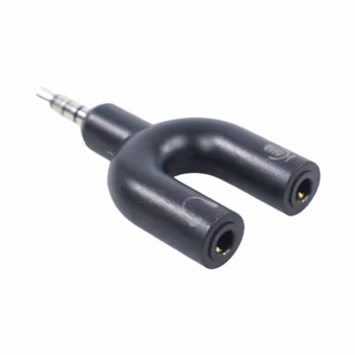 TaffSTUDIO Splitter Audio U Shape 3.5mm ke Headphone dan Mic - K0650 - Black — gambar 2