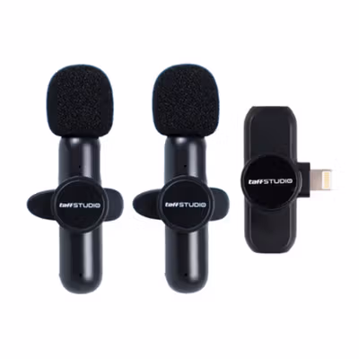 TaffSTUDIO Wireless Lavalier Microphone Vlogger Lightning 2 Mic 2.4GHz - G10 - Black — gambar 2