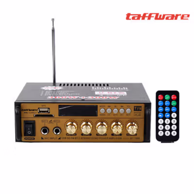 TaffSTUDIO Audio Amplifier Bluetooth HiFi 300Wx2 with Remote Control - BT-198E - Black — gambar 2