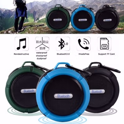 Taffware Mini Bluetooth Speaker Portable Outdoor with Suction Cup 5W - C6 - Black — gambar 2