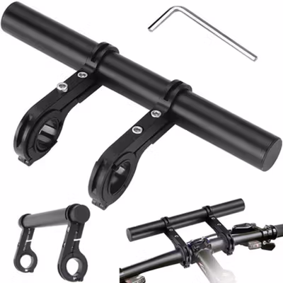 ETA BIKE Extender Setang Sepeda MTB Double Clip Handlebar 30CM - ET30 - Black — gambar 2