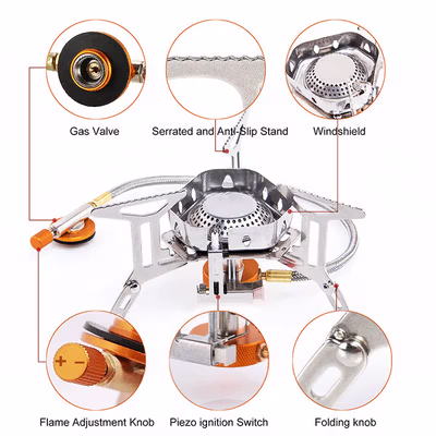 TaffSPORT Kompor Gas Portable Lipat Outdoor Ultralight Camping Stove - WSS-207 - Silver — gambar 2