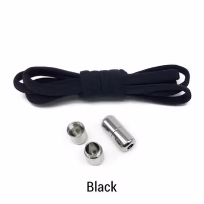 SOBU Tali Sepatu Lazy Lace No Tie Shoelaces 1 Pasang - SLK01 - Black — gambar 2
