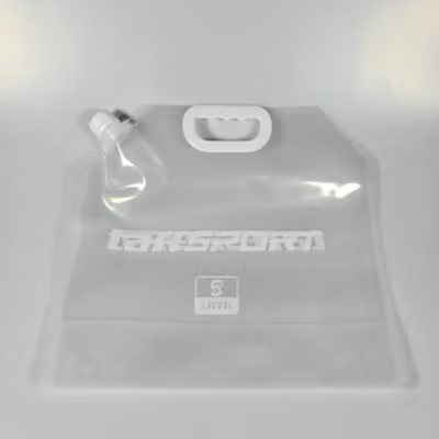 TaffSPORT Kantong Air Minum Lipat BPA Free Portable Water Bag 5L - SD-10 - Transparent — gambar 2