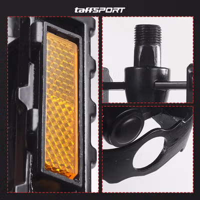 TaffSPORT Pedal Sepeda MTB Bike Anti-Slip Aluminum Alloy - M22 - Black — gambar 2