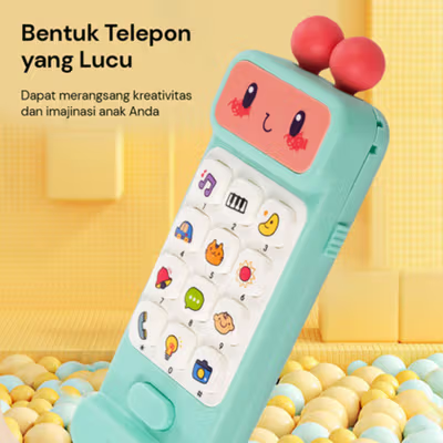AIMIYA Telepon Mainan Anak Edukasi Musik Kids Musical Phone Toy - AM12 - Green — gambar 2