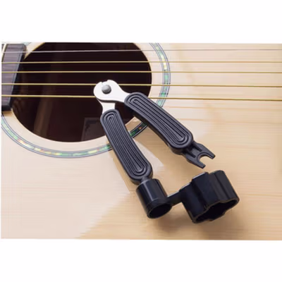 TaffSTUDIO Alat Pasang Senar Gitar 3in1 String Cutter Winder Puller - WLZ-24R - Black — gambar 2