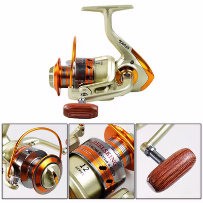 YUMOSHI REELSKING Reel Pancing EF6000 Spinning Fishing Reel 5.2:1 6000 - EF6000 - Golden — gambar 2
