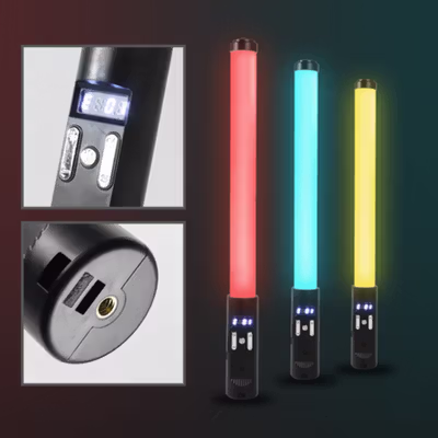 TELPOSTA RGB Fill Light Stick Portable LED 23W with Tripod 2M - AZ-05 - Black — gambar 2